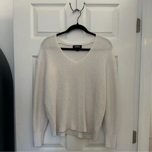Express Waffle Knit V-Neck Sweater